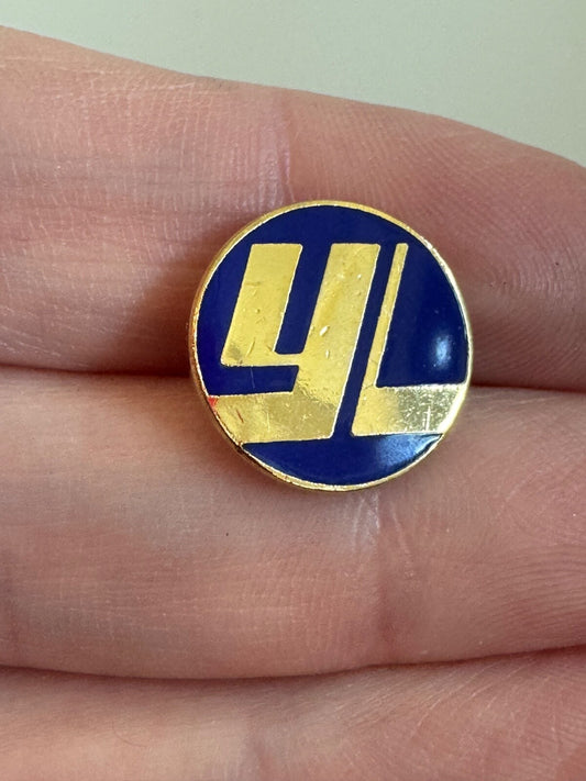 Vintage 1980s Blue and Gold Young Life YL Enamel Christian Youth Group Pin