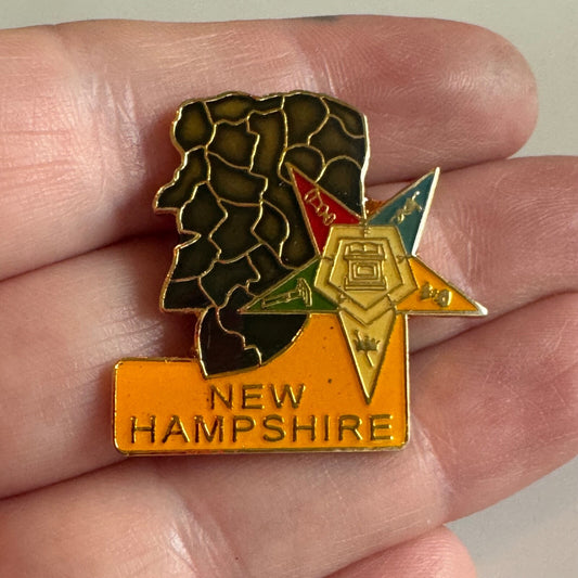 Vtg Order of the Eastern Star New Hampshire Old Man of the Mountain Lapel Pin