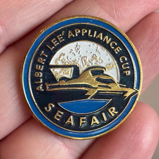 Vintage Albert Lee Appliance Cup Seafair Lapel Pin Seattle Washington
