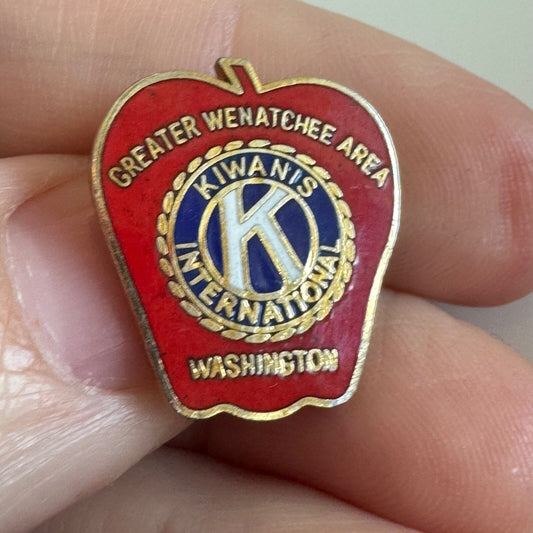 Kiwanis International Wenatchee WA Apple Shaped Lapel Pin