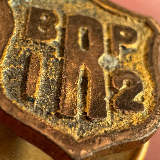 Antique Royal Black Preceptory 12 Screwback Lapel Pin RBP Glorious Twelfth