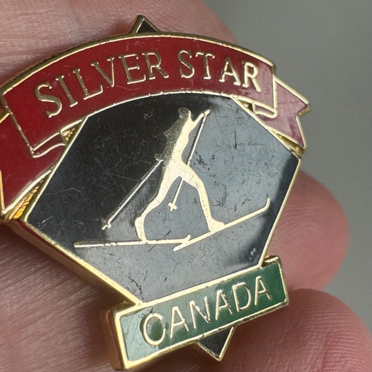 Vintage Silver Star Canada Ski Skiing Lapel Pin