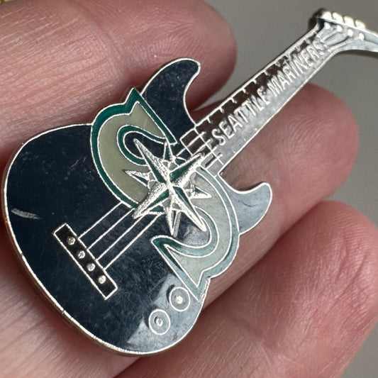 Vintage 2000 Seattle Mariners Guitar Shaped Lapel Pin 