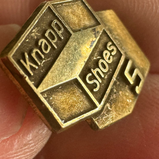 Vintage Knapp Shoes 5 Years of Service Lapel Pin 1/10 10k Gold Filled