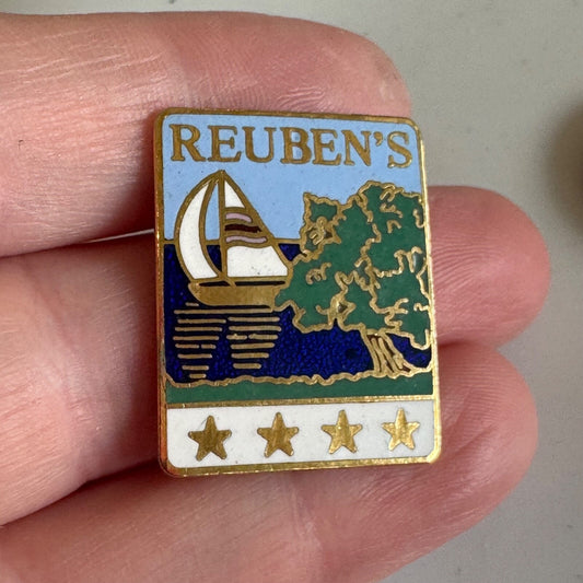 Reuben’s San Diego Restaurant Sailing & Trees Nautical Themed Enamel Lapel Pin