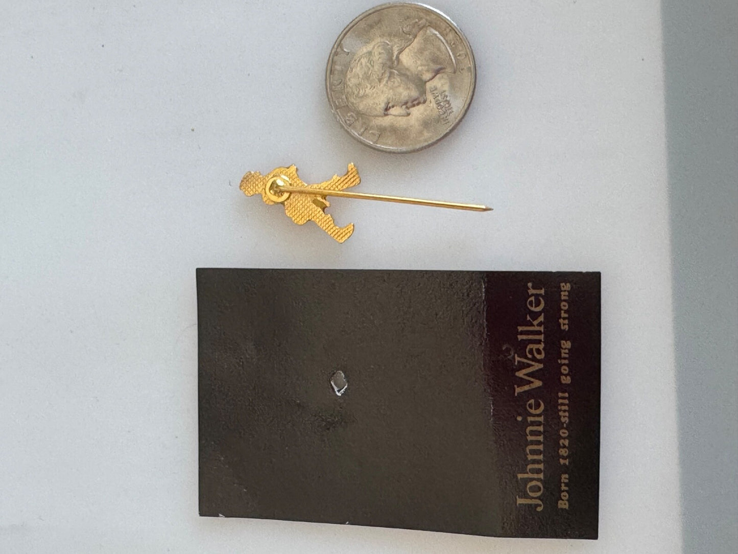 Vintage Johnnie Walker Scotch Whiskey Advertising Lapel Pin Stick Pin On Card