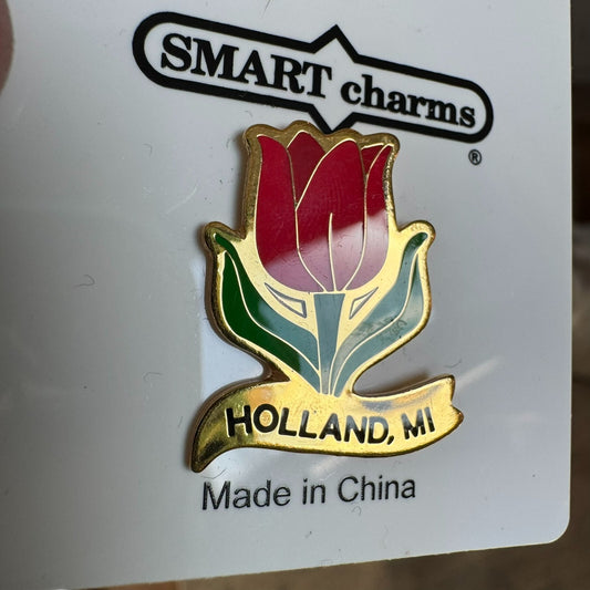 Vintage Holland Michigan Souvenir Lapel Pin Tulip New On Card