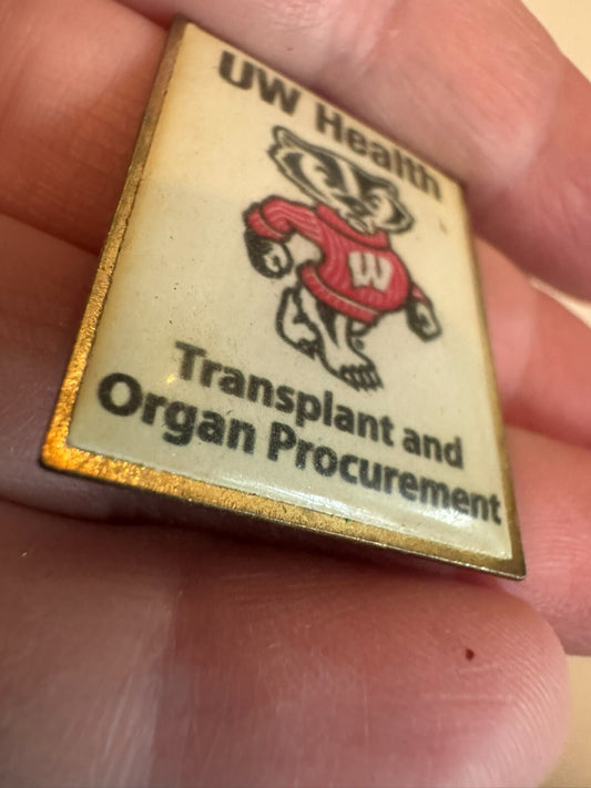 Vintage University of Wisconsin Health Transplant and Organ Procurement Pin UW