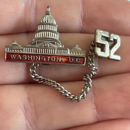 Vintage Washington DC US Capitol Building 52 Charm Souvenir Pin 