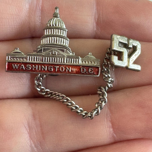 Vintage Washington DC US Capitol Building 52 Charm Souvenir Pin 