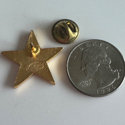 Vintage IBEW 1977 77 PAC Star Gold Tone Lapel Pin Union