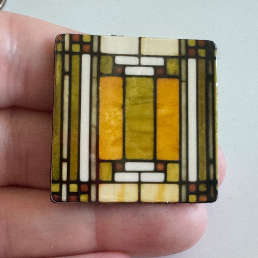 Frank Lloyd Wright Oak Park Skylight Brooch Pin Acrylic