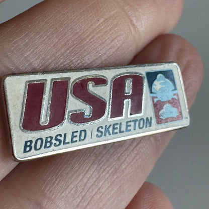Team USA Bobsled Skeleton Enamel Pin – Winter Olympics Style