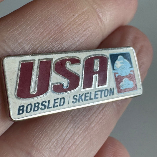 Team USA Bobsled Skeleton Enamel Pin – Winter Olympics Style