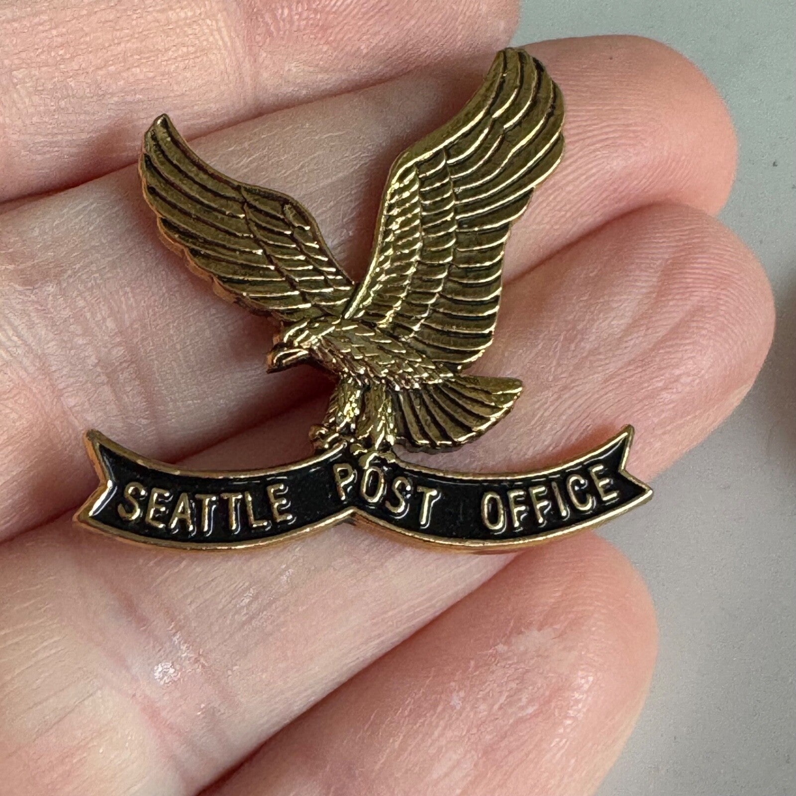 Vintage Seattle Post Office Eagle Pin USPS Mail Carrier Badge