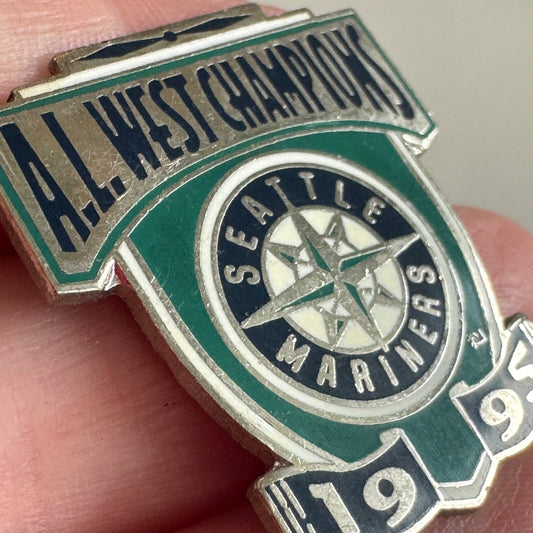 Vintage 1995 Seattle Mariners American League West Champions Lapel Pin 