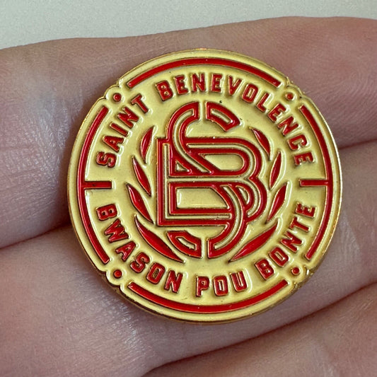 Saint Benevolence Rum Haiti  “Bwason Pou Bonte” Red & Gold Logo Pin