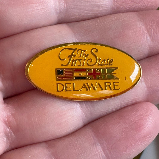 Vintage Delaware The First State Souvenir Lapel Pin