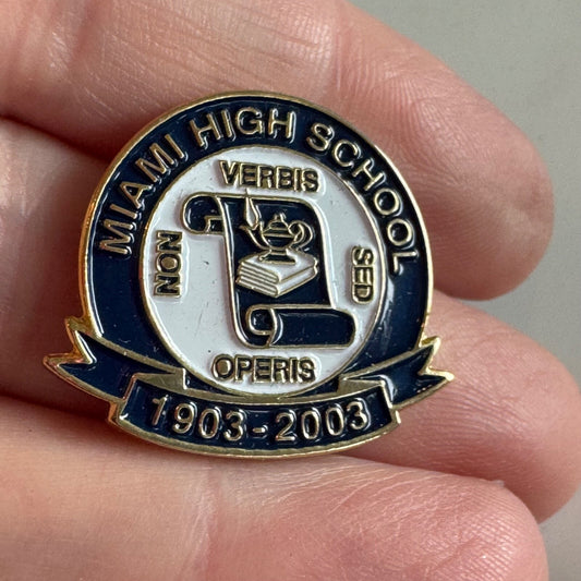 Vintage Miami High School 2003 Centennial Lapel Pin Florida Senior