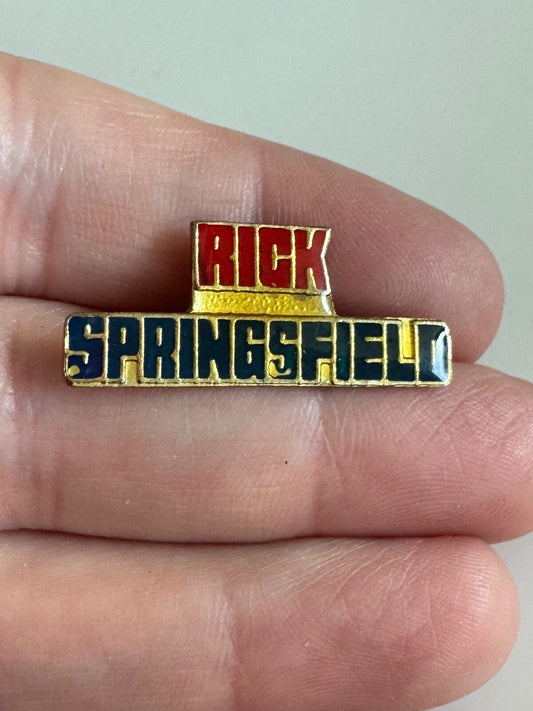 Vintage Rick Springsfield Lapel Pin Error Springfield