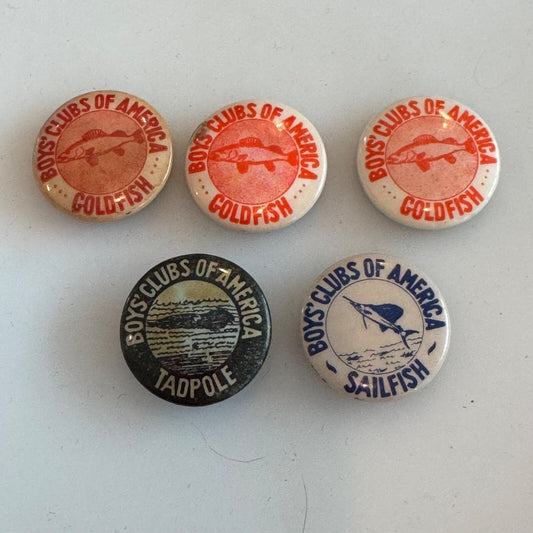 Lot of Boys Clubs of America Swimming Levels Goldfish Tadpole Sailfish Pins