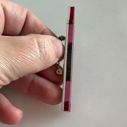 Vintage Lucite Red Crayon Brooch Pin Crayola Look