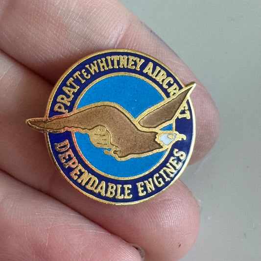 Vintage Pratt & Whitney Aircraft Dependable Engines Lapel Pin Bald Eagle