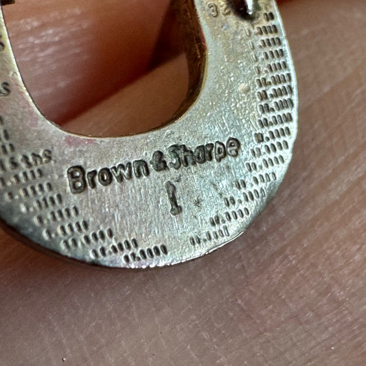 Vintage Brown & Sharpe Micrometer Lapel Pin Tie Tack Employee Award RARE