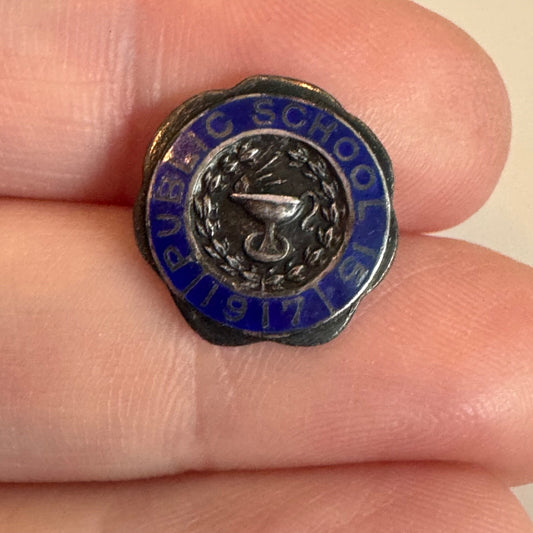 Antique Public School 15 1917 Lapel Pin New York City Yonkers Bronx Brooklyn 