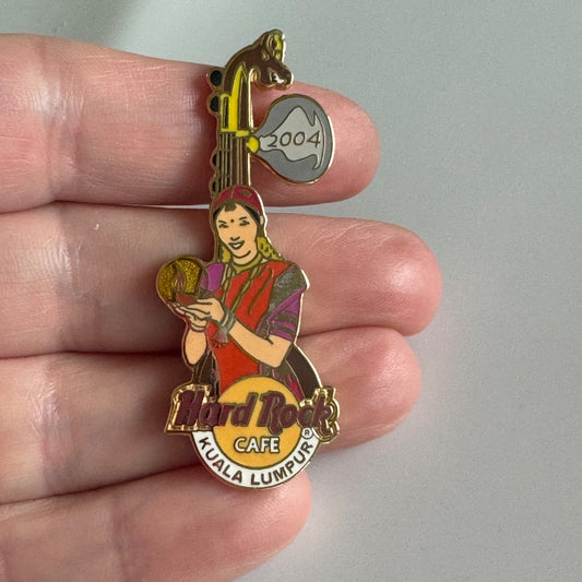 Vintage 2004 Hard Rock Cafe Deepavali Sitar Kuala Lumpur Malaysia Lapel Pin