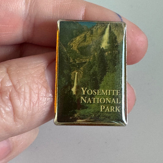 Vtg Yosemite Falls National Park California Lapel Pin Photo Realistic