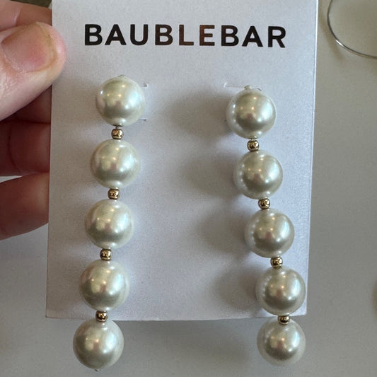 Bauble Bar BaubleBar Imitation Pearl Linear Drop Earrings New On Card Pierced