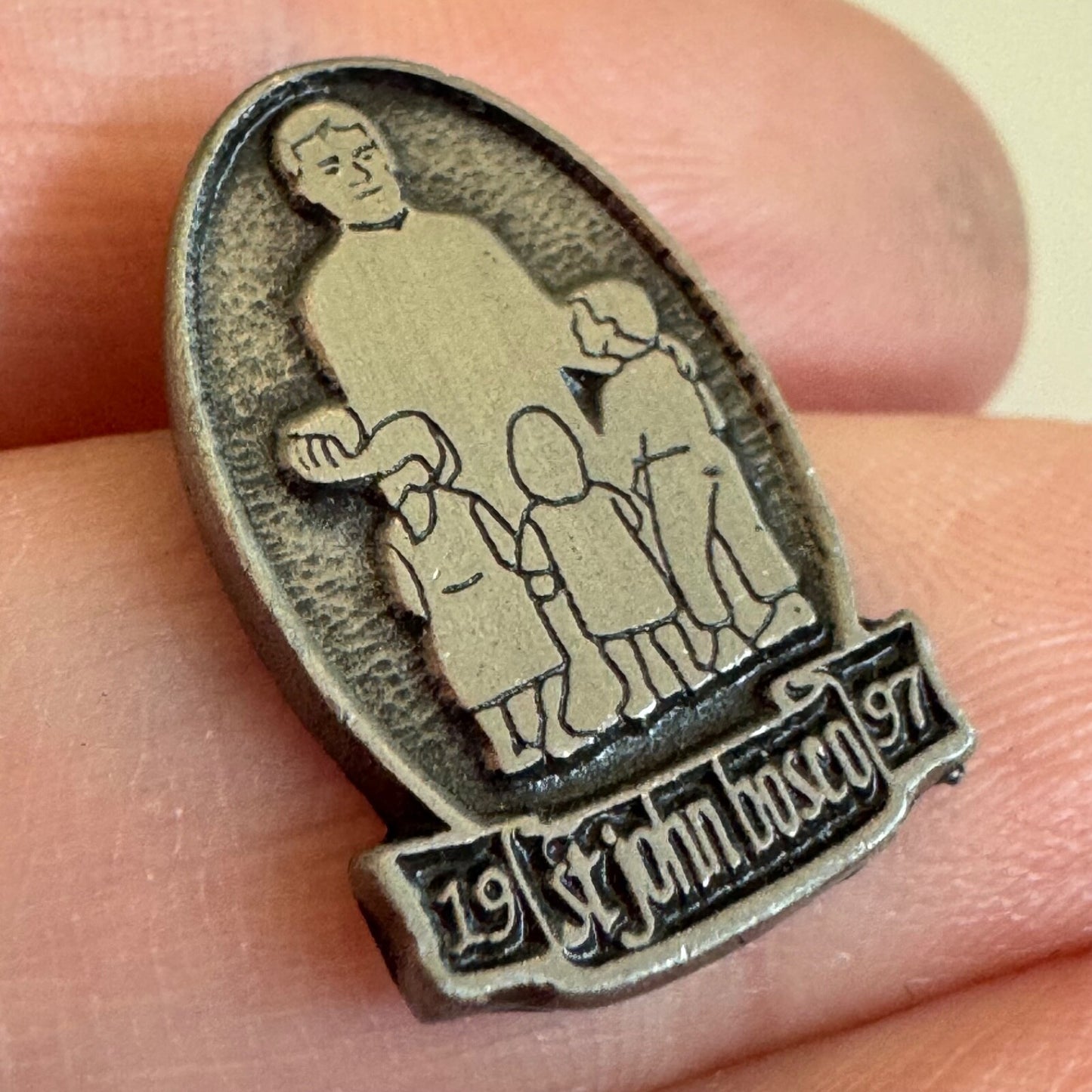 Vintage St. John Bosco 1997 Religious Pin with Children