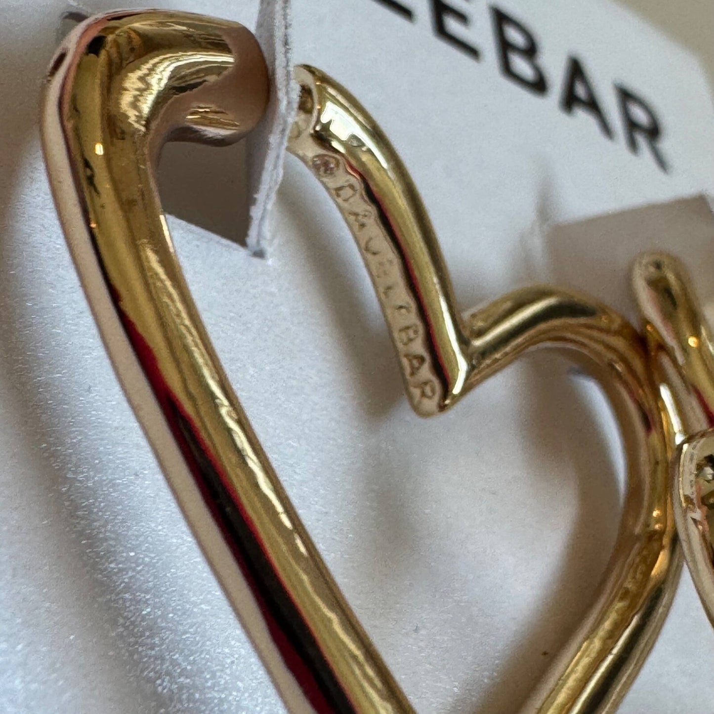 Bauble Bar Emory Open Heart Earrings Gold Tone New On Card Pierced $48