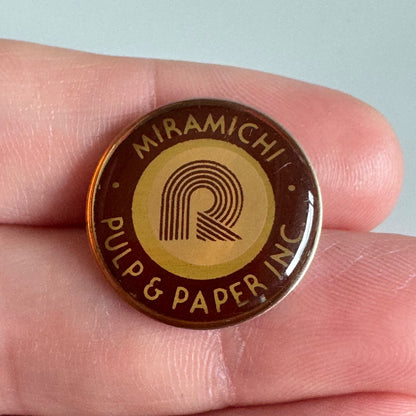 Vintage Miramichi Pulp & Paper Inc. Lapel Pin – Vintage Brown & Gold Logo