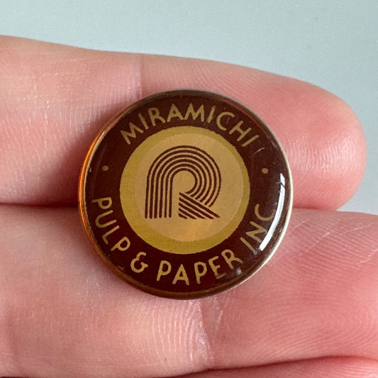 Vintage Miramichi Pulp & Paper Inc. Lapel Pin – Vintage Brown & Gold Logo