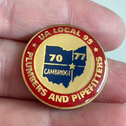 Vintage UA Local 95 Plumbers and Pipefitters Lapel Pin Cambridge Ohio RARE