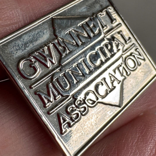 Vintage Gwinett Municipal Association Georgia Lapel Pin Silver tone