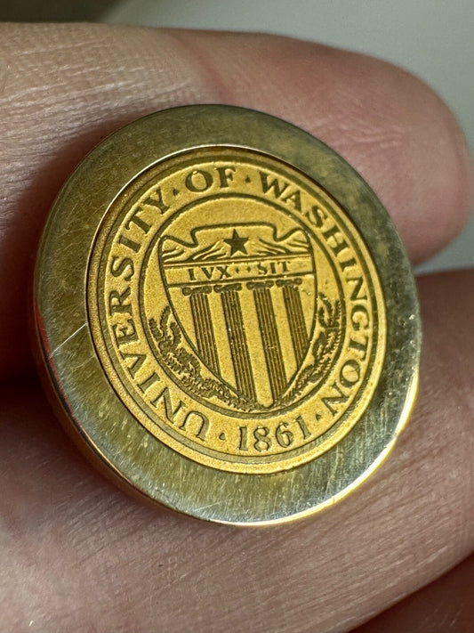 Gold Tone University of Washington Lapel Pin Tie Tack Huskies