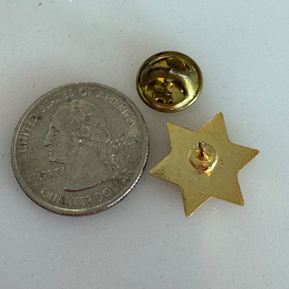 VTG Wells Fargo Bank Agent Stagecoach Six Point Star Black Gold Enamel Pin Badge