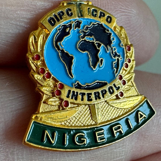 Vintage Nigeria Interpol DIPC ICPO Lapel Pin RARE