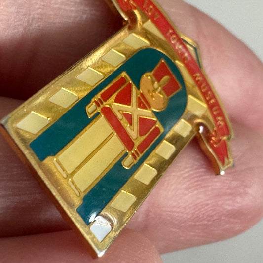 VTG Toy Town Museum Toy Soldier Lapel Pin Fisher-Price East Aurora New York