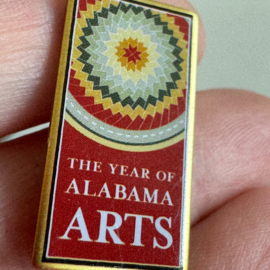Vintage The Year of Alabama Arts Lapel Pin Quilt Souvenir Tourist