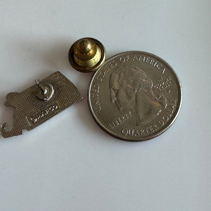 Massachusetts State Shape Souvenir Pin with Ship and Cape Cod Design 