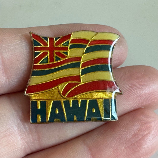 Vintage Hawaii State Flag Lapel Pin Souvenir Tourist