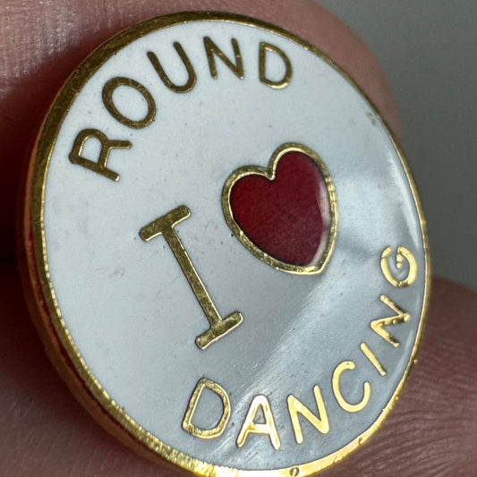 I Love Round Dancing Lapel Pin Heart