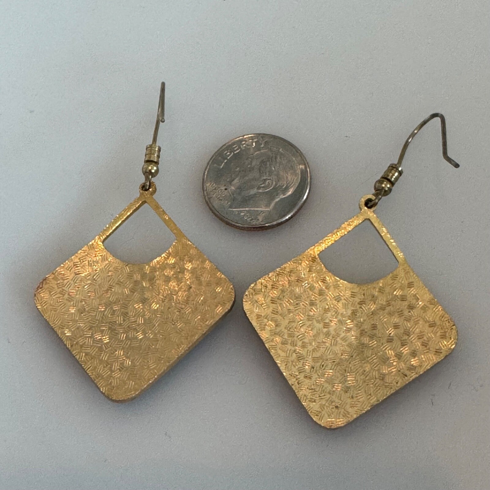 Vintage Patchwork Cloisonne Dangle Earrings Pink Blue Black 