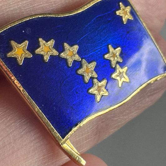 Vtg Alaska State Flag Enamel Lapel Pin – Big Dipper Gold Stars on Blue