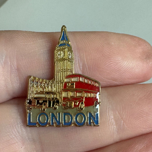 London Big Ben Double Decker Bus Enamel Pin – UK Travel Souvenir
