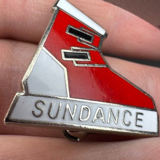 Vintage Sundance Mountain Resort Ski Boot Enamel Lapel Pin Skiing Rare